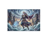 ASDFGHJKLZA Poseidon Canvas Prints Unframed Modern Poster Greek Mythology HD Artwork Wall Art Decor for Bedroom, Dining Room, Home, Office Decorations, Gift 20x30inch(50x75cm)