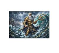 ASDFGHJKLZA Poseidon's Wrath-Greek Mythology Canvas Prints Unframed HD Wall Art Modern Artwork Poster Decor for Living Room, Home, Office, Dining Room Decorations, Gift 20x30inch(50x75cm)
