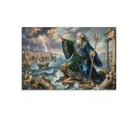 ASDFGHJKLZA Renaissance Poseidon Canvas Prints Unframed Aesthetic Poster Modern HD Wall Art Decor for Home, Dining Room, Bedroom, Living Room Decorations, Gift 08x12inch(20x30cm)