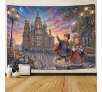 ASDFGHJKLZA Russian Cathedral Wall Tapestry 3D Printed Children Playing Wall Hanging Decor for Bedroom Living Room Dorm Decor 70cmx100cm