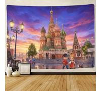 ASDFGHJKLZA Saint Basil Cathedral Wall Tapestry 3D Printed Sunset Wall Art Decor for Bedroom Living Room Home 70cmx100cm