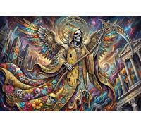 ASDFGHJKLZA Skull Death Fusion Art Canvas Prints Unframed Modern HD Wall Art Artwork Poster Decor for Office, Home, Bedroom, Living Room Decorations, Gift 16x24inch(40x60cm)