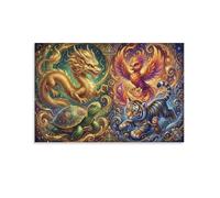 ASDFGHJKLZA The Four Divine Beasts Canvas Prints Unframed Modern HD Wall Art Artwork Poster Decor for Living Room, Office, Home, Bedroom Decorations, Gift 20x30inch(50x75cm)