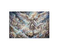 ASDFGHJKLZA Valkyrie Warrior Goddess Canvas Wall Art Fantasy Angel Wings Wall Decor Living Room Home Decoration Art 20x30inch(50x75cm)