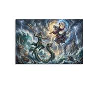 ASDFGHJKLZA Zeus, Poseidon Canvas Prints Unframed HD Wall Art Modern Pictures Poster Decor for Bedroom, Home, Office, Living Room Decorations, Gift 20x30inch(50x75cm)