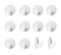 asdfs 12 Pcs Plastic Hooks Adhesive, Hooks Removable Wall Hooks,Stick on Hooks for Coat Cloth Towel