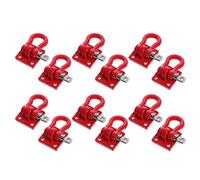 asdfs 12x Metal Climbing Trailer Tow Hook Hooks Buckle, Winch Shackles Accessory for 1/10 Scale RC Crawler Truck D90 SCX10,Red