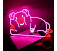 ASDGGBL Graviity Pigs Neon Fall Sign Waddles Pig Pink Neon Sign for Game Room Bedroom, Boys Room Decor, for Wall Decor, USB Powered Gamer Gifts for Teens, Boys, Kids