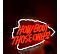 ASDGGBL How Bout Neon Those Chiefs Sign Football Team Neon Sign Cool Light Up Dimmable KC Team Logo Hanging Led Neon Sign for Wall Decor, Man Cave, Garage, Party, Bar, Game Room, Birthday Gift for