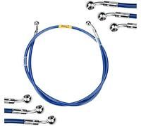 ASDGH Motorcycle Brake Hose 40cm - 240cm 28° Fixing couplings Braided Steel Blue Hose Brake Clutch Oil Hose, for ATV, Racing, Enduro, Motocross, Pit Bike Rear Brake Hose(BLACK 900mm)