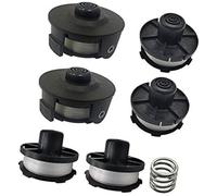 ASDGH Strimmer Spool Line, for Maki-ta 196146-9 195858-1, 1.6mm Trimmer Spool Line, for Maki-ta Akkusense 18V DUR1817 DUR181RF DUR181 Grass Trimmer (6 spools+2 caps) Garden Trimmer Spool(BLACK 6 spool