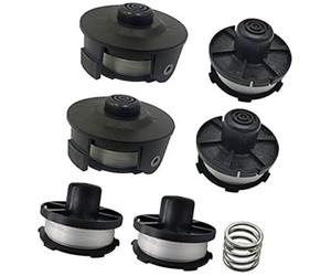 ASDGH Strimmer Spool Line, for Maki-ta 196146-9 195858-1, 1.6mm Trimmer Spool Line, for Maki-ta Akkusense 18V DUR1817 DUR181RF DUR181 Grass Trimmer (6 spools+2 caps) Garden Trimmer Spool(BLACK 6 spool