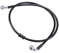 ASDGH Universal Car Brake Hose Oil Line Pipe, 100cm, Stainless Steel Silica Gel, Black, 1 Pcs Rear Brake Hose