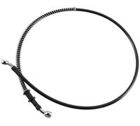 ASDGH Universal Car Brake Hose Oil Line Piping, 100cm, Stainless Steel Silica Gel, Black, 1 Pcs Rear Brake Hose
