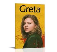 ASDGHIAWEUWQ Greta Movie Poster Modern, Retro Art Aesthetics Canvas Painting Art Poster Cover Wall 16x24inch(40x60cm) Frame-style