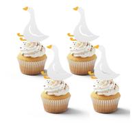 ASDIIT 24pcs One Silly Goose Cake Topper, Goose Cupcake Toppers Decor Birthday Party Supplies, Silly Gooses Baby Shower Farm Animals