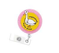 ASDIIT Funny Nurse Silly Goose Badge Reel Holder, Personalized Cute Id Badge Clips Retractable for Teacher Office Worker Doctor