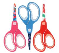 Asdirne 3 x Kids Left Safety Scissors Craft Scissors with Blunt Tip Blades with Pattern Ideal for Home and School 5.3"