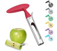 Asdirne Apple Corer, Apple Corer Remover with ABS Handle, Serrated Stainless Steel Blade, 17.5cm, Red