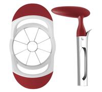 Asdirne Apple Slicer & Corer Set, Apple Cutter and Fruit Slicer with Sharp Stainless Steel Blades and Ergonomic Non-Slip Handles, Ideal for Cutting a Wide Range of Fruits, Red