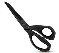 Asdirne - Black Titanium Fabric Scissors, Crafting Scissors with Heavy Duty and Multipurpose Blades, Titanium Coated and Comfortable Soft Grip Handles, Black, 25cm