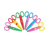 Asdirne Kids Scissors, Kids Craft Set of 6, Children Serrated, Zig Zag, Assorted Colors