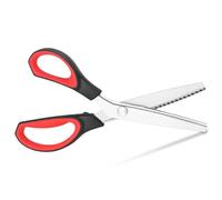 Asdirne Left Pinking Scissors, Professional Zig Zag Scissors, Pinking Shears with Rubber Grips and Stainless Steel Blade, Great for Many Kinds of Fabrics, 24cm, Red/Black
