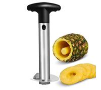 Asdirne Pineapple Cutter, Pineapple Corer with Food Grade Stainless Steel Blade and ABS Grip, Pineapple Peeler, Black, 24CM