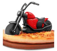 Asdirne Pizza Cutter, Motorbike Pizza Cutter Wheel with Non-Stick Stainless Steel Super Sharp Blades, Novelty Gift, Black/Red