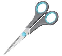 Asdirne Scissors, Stainless Steel Blades, Soft Grip Handle, Suitable for Households,Offices and Schools, All Purpose, Blue/Grey, 16.2 cm
