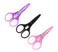 Asdirne Small Craft Scissors with Cover, Sharp Tiny Scissors All Purpose, Precision Detail Paper Cutting, 3 Pack, Pink/Purple/Black