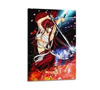 ASDIVMZZC Erza Scarlet Fairy TailAnime Cartoon Poster Poster Decorative Painting Canvas Wall Posters And Art Picture Print Modern Family Bedroom Decor Posters 24x36inch(60x90cm)