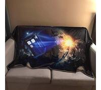 ASDIWON Doctor Who 100x150cm(40x60in) Black 3D Printed Pilling Resistant Quick Drying Wrinkle Resistant Warm Flannel Fleece Throw Blanket