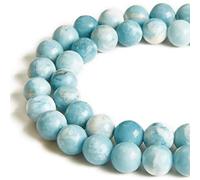 ASDJHFABKY 60pcs 6mm Larimar Beads Natural Round Loose Beads for Jewelry Making