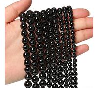 ASDJHFABKY 60pcs 6mm Natural Stone Beads Black Onyx Agate Beads Energy Crystal Power Gemstone for Jewelry Making, DIY Bracelet Necklace