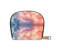 ASDJHFABKY Colored Clouds Leather Bag Colored Clouds Wallet Cute Watercolor Pastel Sky Card Pack Outdoor Adventurers - Durable Card case for Trails 9X11CM