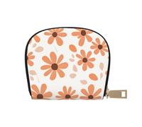 ASDJHFABKY Daisy Flowers Leather Bag Aesthetic Modern Art Wallet Cute Pink Card Pack Outdoor Adventurers - Durable Card case for Trails 9X11CM
