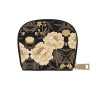 ASDJHFABKY Floral Card Pack Flowers Leather Bag White Peony Wallet Cruise Ship Passengers - Cabin Key and Charge Card case 9X11CM