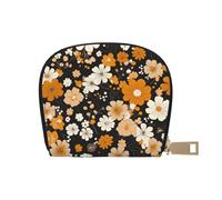 ASDJHFABKY Flower Leather Bag Bohemia Wallet Retro Floral Card Pack Outdoor Adventurers - Durable Card case for Trails 9X11CM