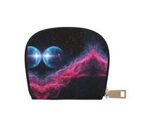 ASDJHFABKY Galaxy Glitter Nebula Wallet Cosmic Cloud Card Pack Blue Red Space Leather Bag Minimalist EDC Fans - Essential Daily Carry Solution 9X11CM