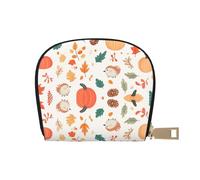 ASDJHFABKY Leaves Leather Bag Autumn Pumpkin Wallet Colorful Pumpkins Card Pack Outdoor Adventurers - Durable Card case for Trails 9X11CM