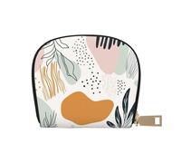 ASDJHFABKY Modern Tropical Leaves Wallet Boho Abstract Card Pack Premium-Textured Leather Bag Urban Explorers - Compact Carry for City Adventures 9X11CM
