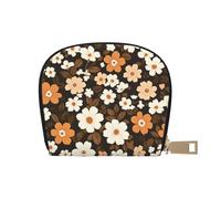 ASDJHFABKY Retro Floral Leather Bag Flower Wallet Bohemia Card Pack Ski Resort Visitors - Lift Ticket and Lodge Card Holder 9X11CM