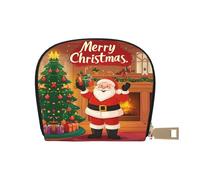 ASDJHFABKY Santa Claus Wallet Christmas Tree Card Pack Merry Christmas Leather Bag Amusement Park Goers - Fast Pass and Payment Cards 9X11CM