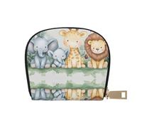 ASDJHFABKY Watercolor Animal Wallet Animals Card Pack Cute Animals Leather Bag Urban Explorers - Compact Carry for City Adventures 9X11CM