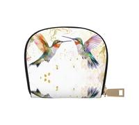 ASDJHFABKY Watercolor Birds Leather Bag Hummingbirds Wallet Pink Flowers Card Pack Outdoor Adventurers - Durable Card case for Trails 9X11CM