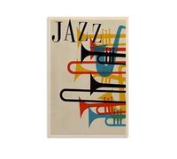 ASDJWAUEYWEH Jazz Poster Canvas Decor Wall Art Posters Vintage Art Esthetic Decoration for Living Room Bed Room 12x18inch(30x45cm) Unframe-style