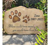 ASDMAOE Pet Memorial Stone For Dogs or Cats Engaved with Pet's Name, Dates and Sentence, Resin Grave Marker Pet Loss Gifts Sympathy Gifts for Indoor Outdoor