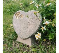 ASDMAOE Pet Memorial Stone, Paw of Dog Cat Pet Memorial Stones, Loss of Pet Gift for Garden Walkway Outdoor Decoration(Mossy Green)