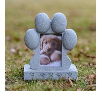 ASDMAOE Pet Memorial Stones for Dogs with Picture Frame, Dog Memorial Gifts for Loss of Dog, Resin Bereavement Gifts Dogs Commemoration Tombstone(Gray)